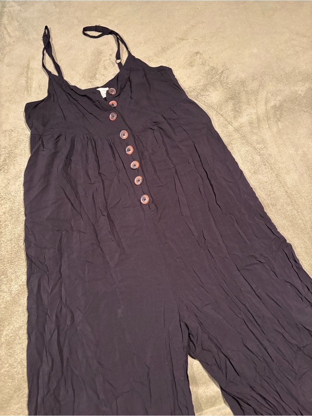 urban outfitters Sleeveless Black Button-Front Women's Jumpsuit